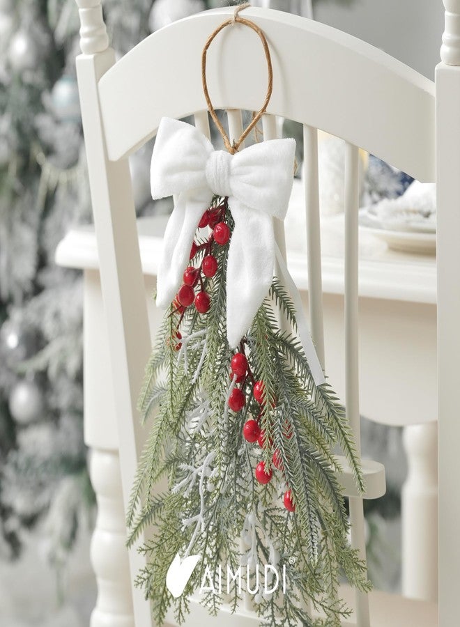AIMUDI White Bows 5''×6'' Christmas Bows for Gift Wrapping Present Bows Fur Bows for Christmas Trees Fireplaces Wreaths Crafts Home Outdoor Winter Decoration, 12 PCs - Image 5