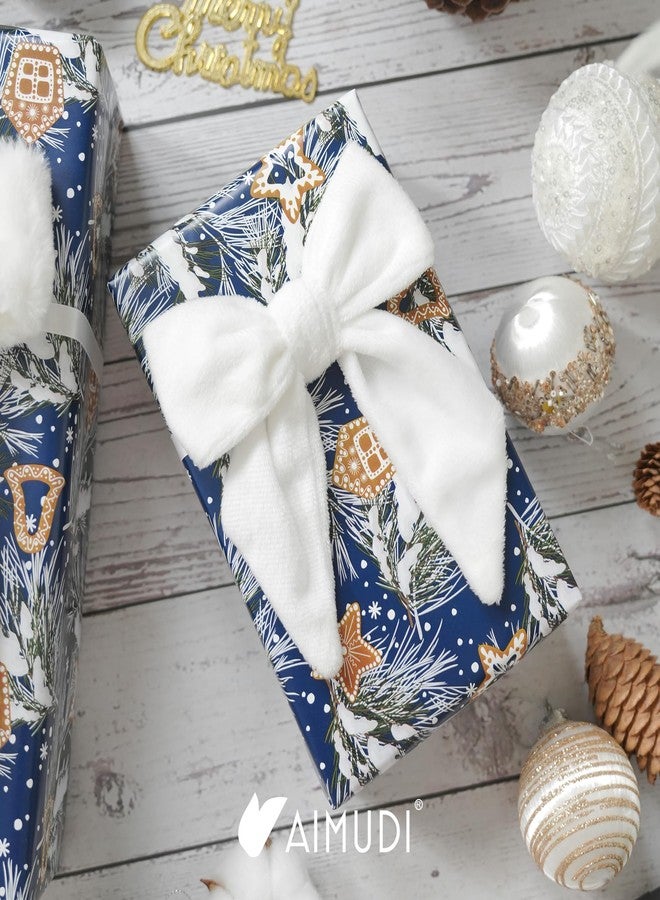 AIMUDI White Bows 5''×6'' Christmas Bows for Gift Wrapping Present Bows Fur Bows for Christmas Trees Fireplaces Wreaths Crafts Home Outdoor Winter Decoration, 12 PCs - Image 2