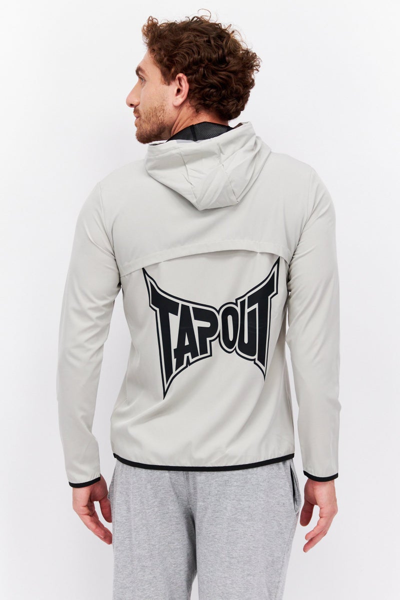 TapouT Men Sportswear Fit Long Sleeves Training Half Zipper Sweatshirt, Light Beige - Image 3
