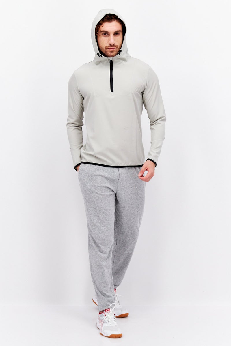 TapouT Men Sportswear Fit Long Sleeves Training Half Zipper Sweatshirt, Light Beige - Image 4