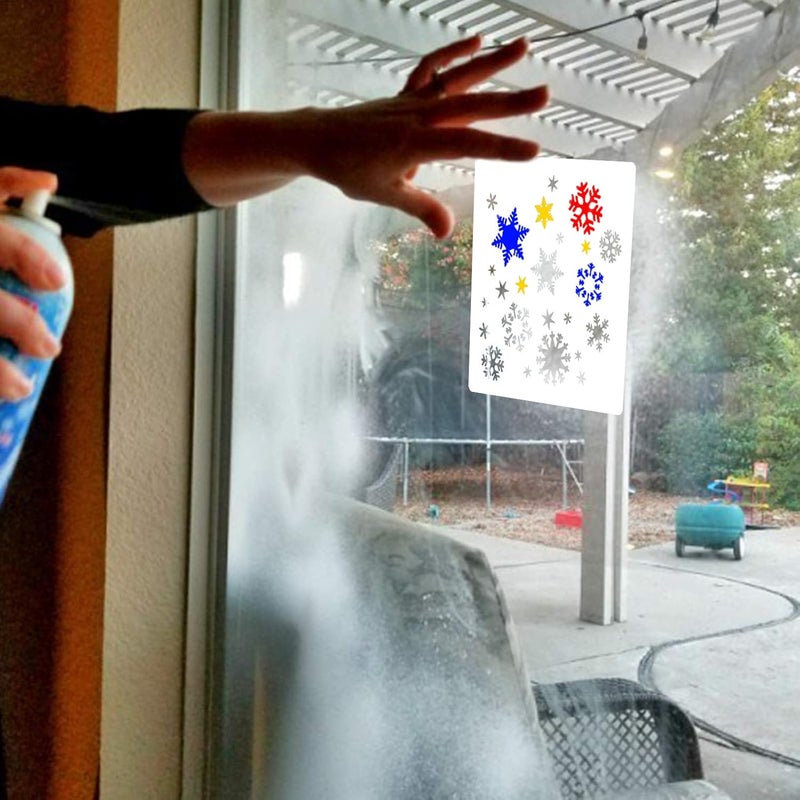 Konsait Large Christmas Snowflake Stencil TemplateReusable Plastic Painting DIY Crafts TemplatesXmas Snowflake Decor for Wood Window Glass Greeting CardCookies CakeBiscuitDessertCoffee Decor - Image 5