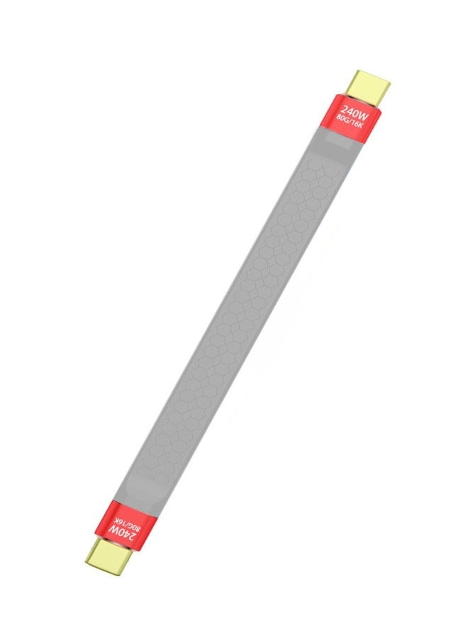 GMCELL Short Thunderbolt 5 USB-C Cable: 5-inch USBC 80Gbps Data Transfer - 240W PD Fast Charging (Gray) - Image 1