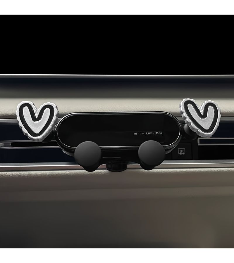 A Cute Cartoon Car Phone Holder Basic Adjustable Rotatable Air Vent Mount For Car Navigation Easy Installation Compatible With Various Car Models And Phones - Image 1