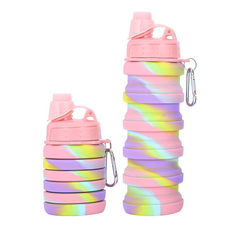 RENMAX Silicon Foldable Water Bottle/BPA free 500 ml Bottle (Pack of 1, Multicolor, Silicone) - Image 1