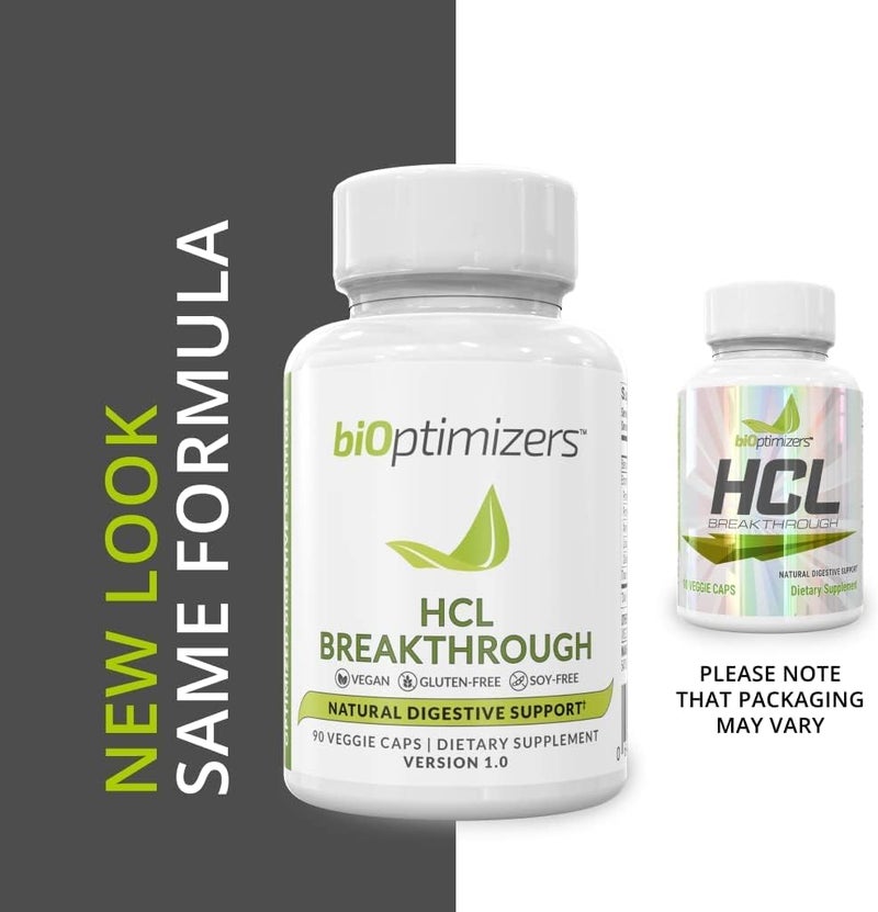 BiOptimizers HCL Breakthrough Betaine HCL Hydrochloride Enzymes Supplement Hydrochloric Acid Protein Breakdown Absorption Helps Gas and Heartburn Relief 90 Betaine HCL Pepsin Capsules - Image 4