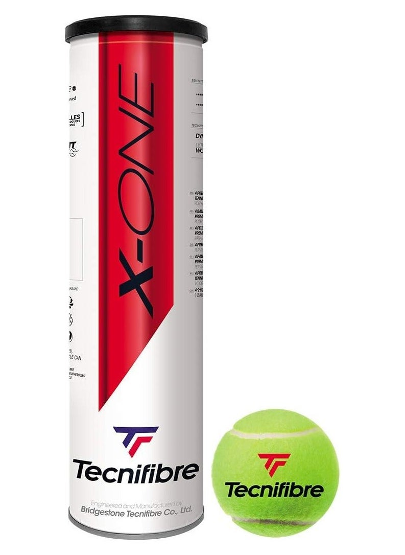 TecniFibre Tecnifibre X-One Tennis Balls - 4 Ball Can - ITF FFT FIT Approved  - Image 1