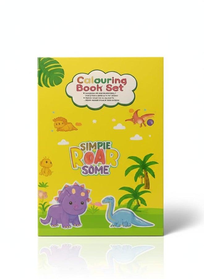 Skoolster Premium Coloring Book 3 Fold Set | Rainbow Scratchpad & Coloring Book with Pencil Colors | Ideal for Young Kids & Gifting (Yellow) - Image 1