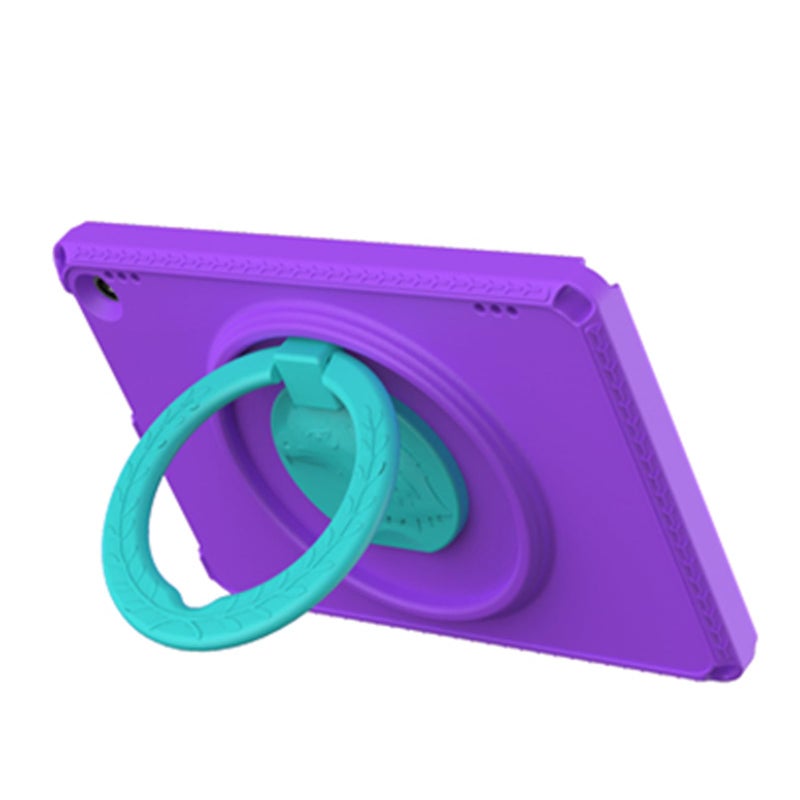 Light Purple Shockproof EVA Protective Case for Fire Tablet 2021 2023 with Rotating Stand - Image 2