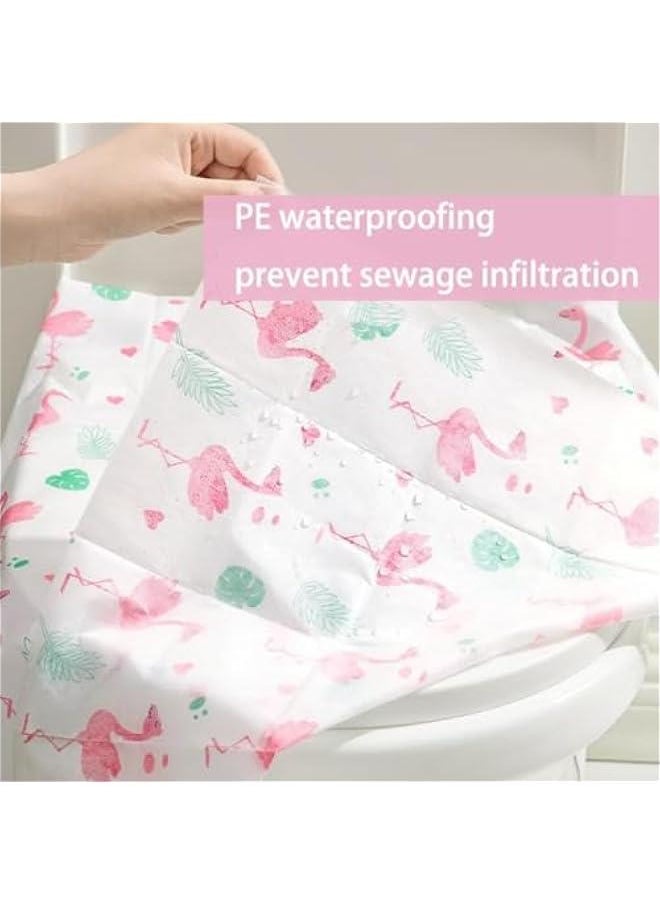 MIXDE - 30 Pcs Toilet Seat Covers Disposable Kids, Disposable Potty Liners for Toddlers, Extra Large Antibacterial Waterproof Portable, Toilets Kids Toddler Potty Training (Animal Print) - Image 1