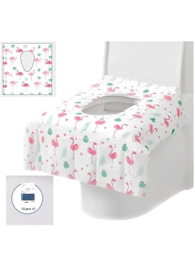 MIXDE - 30 Pcs Toilet Seat Covers Disposable Kids, Disposable Potty Liners for Toddlers, Extra Large Antibacterial Waterproof Portable, Toilets Kids Toddler Potty Training (Animal Print) - Image 1