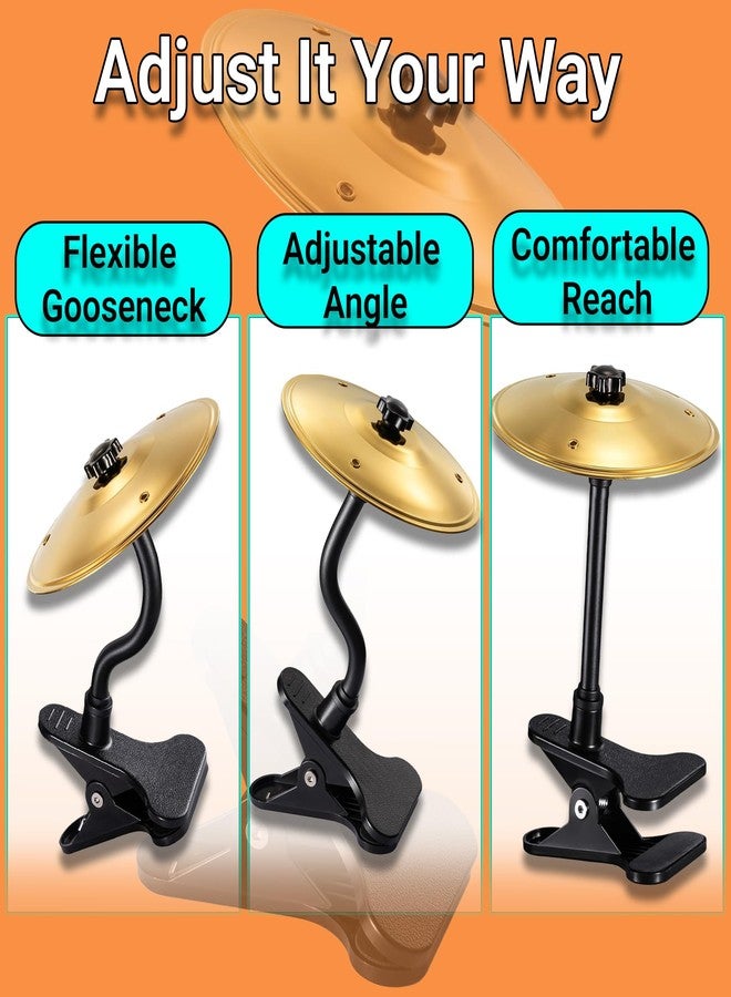 CEMZENFIX Mini Clip-On Desk Cymbal, Desktop Drum Percussion Accessory for Music Lovers, Fun Gold Stress Relief Accessory for Work and Study, Easy to Install on Most Desks (Yellow) - Image 4