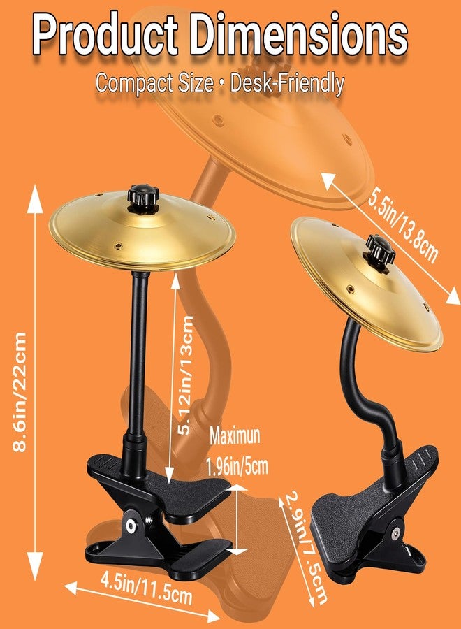 CEMZENFIX Mini Clip-On Desk Cymbal, Desktop Drum Percussion Accessory for Music Lovers, Fun Gold Stress Relief Accessory for Work and Study, Easy to Install on Most Desks (Yellow) - Image 2