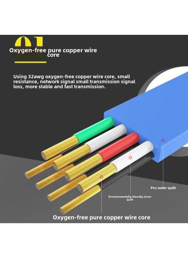 Generic Six Types Of Fine Network Cable Unshielded Flat Gigabit Network Cable Oxygen-free Pure Copper Network Cable CAT6 High-speed Monitoring Router-Color:White-Line Length:30M  - Image 4
