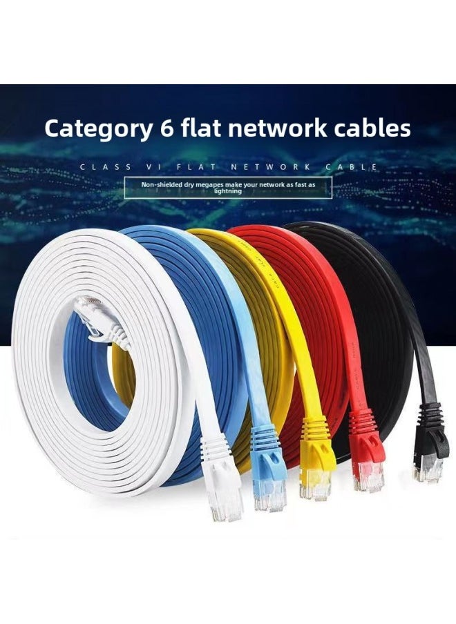 Generic Six Types Of Fine Network Cable Unshielded Flat Gigabit Network Cable Oxygen-free Pure Copper Network Cable CAT6 High-speed Monitoring Router-Color:White-Line Length:30M  - Image 2