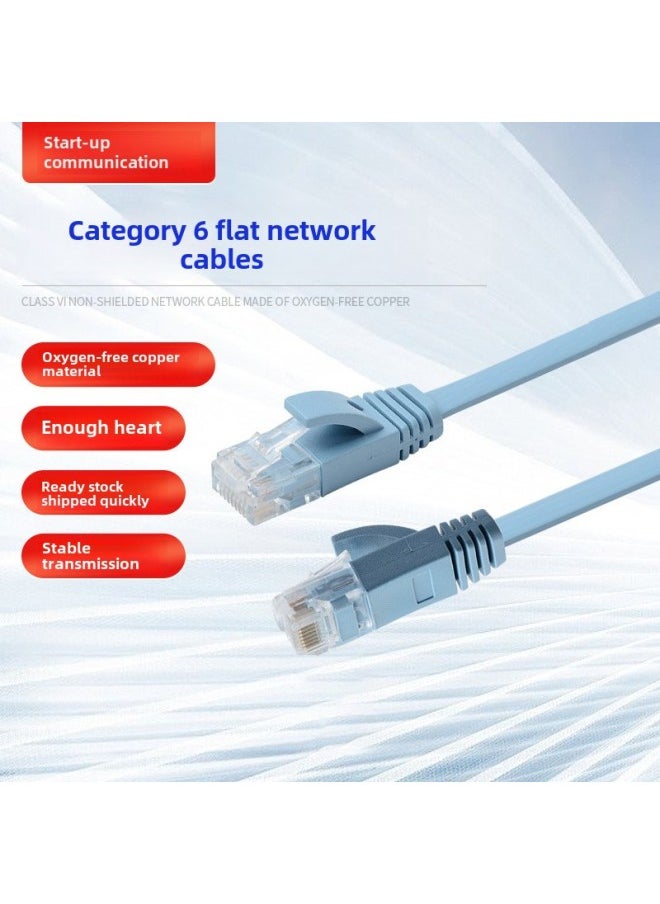 Generic Six Types Of Fine Network Cable Unshielded Flat Gigabit Network Cable Oxygen-free Pure Copper Network Cable CAT6 High-speed Monitoring Router-Color:White-Line Length:30M  - Image 1