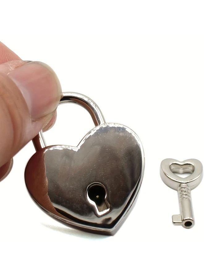 Antique Bronze Heart Shaped Mini Padlock With Key For Jewelry Box - Image 4