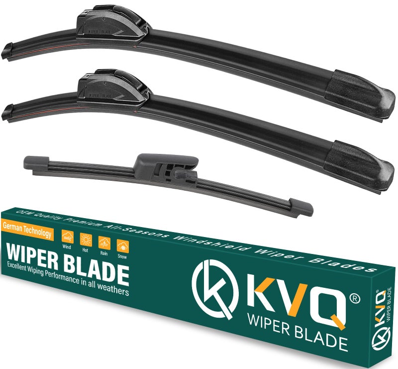 KVQ Windshield Wiper Blades Replacement for Hyundai Veloster 2012 2013 2014 2015 2016 2017Original Equipment Replacement Front Rear Wiper Blade Set 26 18 8 Set of 3