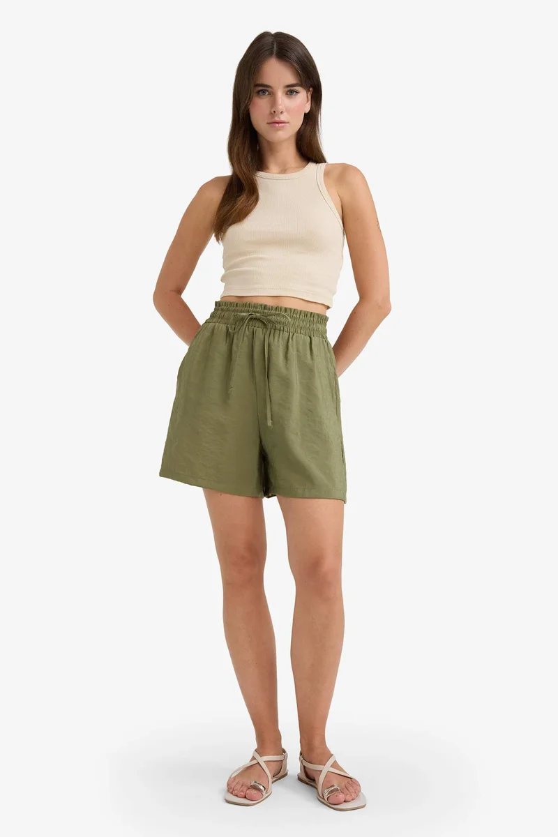 ديفاكتو modal High Waist Regular Hem Shorts