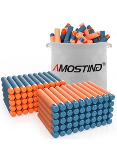 AMOSTING 100Pcs Refill Bullets Ammo Pack Compatible With Nerf Guns For Nerf N Strike Elite 2.0 Series Compatible With All Elite Blasters Toy Guns (Blue & Orange) With Storage Bag  - Image 1