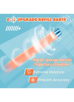 AMOSTING 100Pcs Refill Bullets Ammo Pack Compatible With Nerf Guns For Nerf N Strike Elite 2.0 Series Compatible With All Elite Blasters Toy Guns (Blue & Orange) With Storage Bag  - Image 3