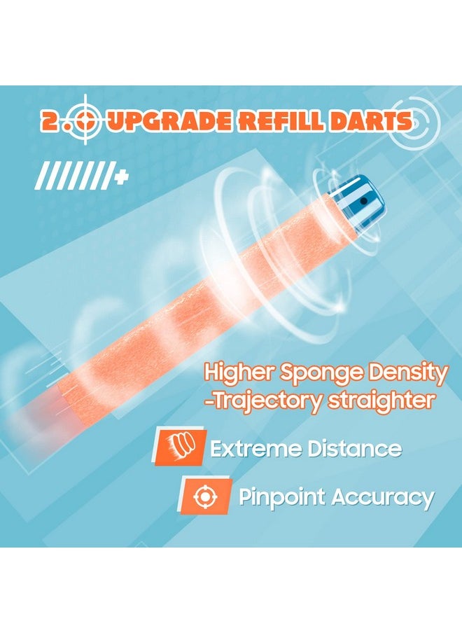 AMOSTING - 100Pcs Refill Bullets Ammo Pack Compatible With Nerf Guns For Nerf N Strike Elite 2.0 Series Compatible With All Elite Blasters Toy Guns (Blue & Orange) With Storage Bag - Image 1