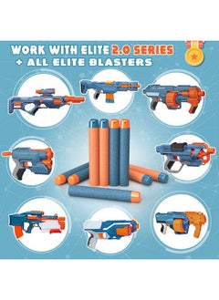 AMOSTING 100Pcs Refill Bullets Ammo Pack Compatible With Nerf Guns For Nerf N Strike Elite 2.0 Series Compatible With All Elite Blasters Toy Guns (Blue & Orange) With Storage Bag  - Image 4