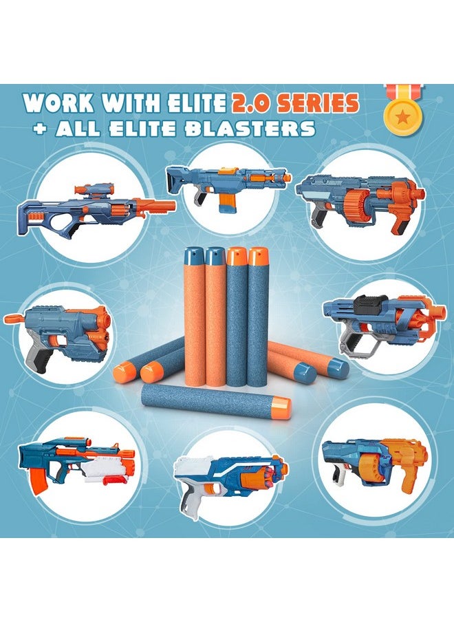 AMOSTING - 100Pcs Refill Bullets Ammo Pack Compatible With Nerf Guns For Nerf N Strike Elite 2.0 Series Compatible With All Elite Blasters Toy Guns (Blue & Orange) With Storage Bag - Image 1