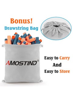 AMOSTING 100Pcs Refill Bullets Ammo Pack Compatible With Nerf Guns For Nerf N Strike Elite 2.0 Series Compatible With All Elite Blasters Toy Guns (Blue & Orange) With Storage Bag  - Image 5