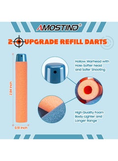 AMOSTING 100Pcs Refill Bullets Ammo Pack Compatible With Nerf Guns For Nerf N Strike Elite 2.0 Series Compatible With All Elite Blasters Toy Guns (Blue & Orange) With Storage Bag  - Image 2