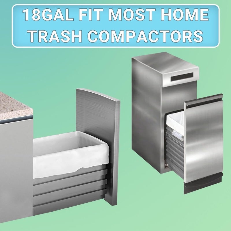 Reliable1st 18 Gallon Heavy Duty Compactor Trash Bags 50 Count Reinforced Drawstring Garbage Liners 1.2 Mil Thickness Fit 18 Gallon Compatible with Kitchenaid, Whirpool, GE 15 Inch Compactors GRAND SAVE! - Image 4