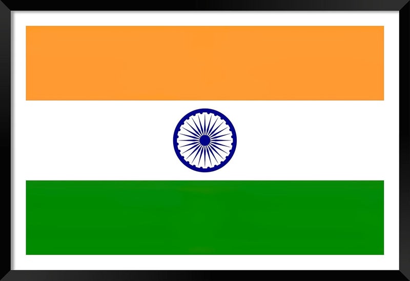 DBrush Indian National Flag Wooden Framed Painting Laminated Coated Textured Wall Art Indian Flag For Home Office 14x20 Inch Decor Gift Item Synthetic wood Indian Flag - Image 1
