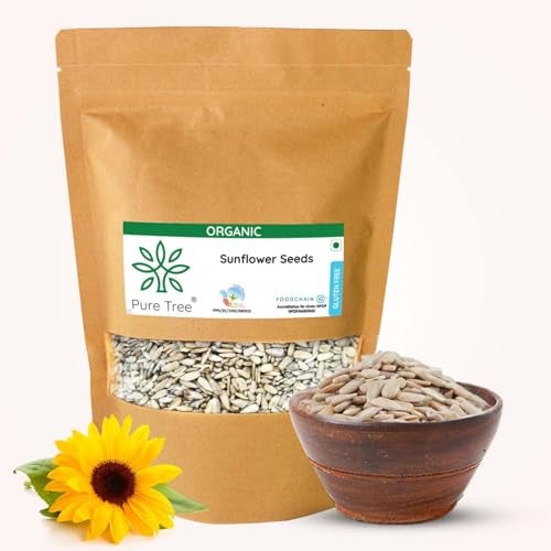 Pure Tree Certified Organic Sunflower Seeds | 250 g | Surajmukhi ke Beej | Raw Sunflower Seeds | Organic Seeds for Eating Rich In Healthy Fats & Fiber - Image 1