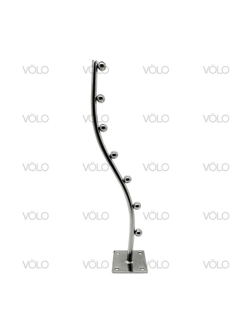 Volo VOLO Beads Stainless Steel Heavy Duty Wall Mount 7 Ball pin Dots Hook Wall Drope Hanger with Hardware Fittings Pack of 1 Steel  - Image 3
