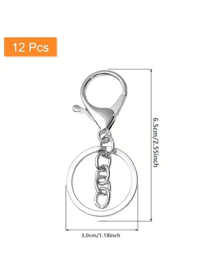 12pcs Black Lobster Claw Keychain Set Heavy Duty Zinc Alloy Rotating Trigger - Image 5
