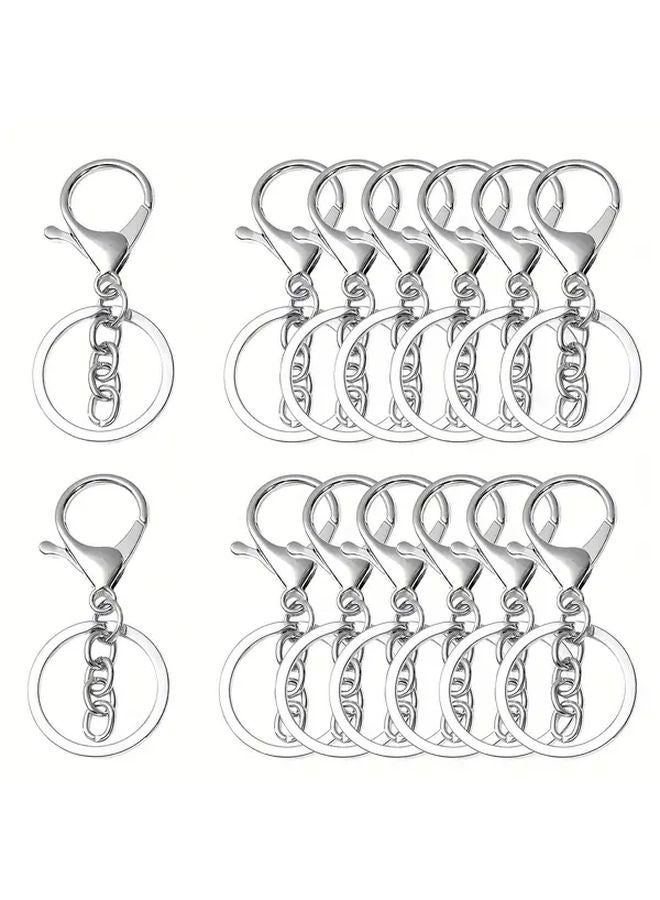 12pcs Black Lobster Claw Keychain Set Heavy Duty Zinc Alloy Rotating Trigger - Image 2