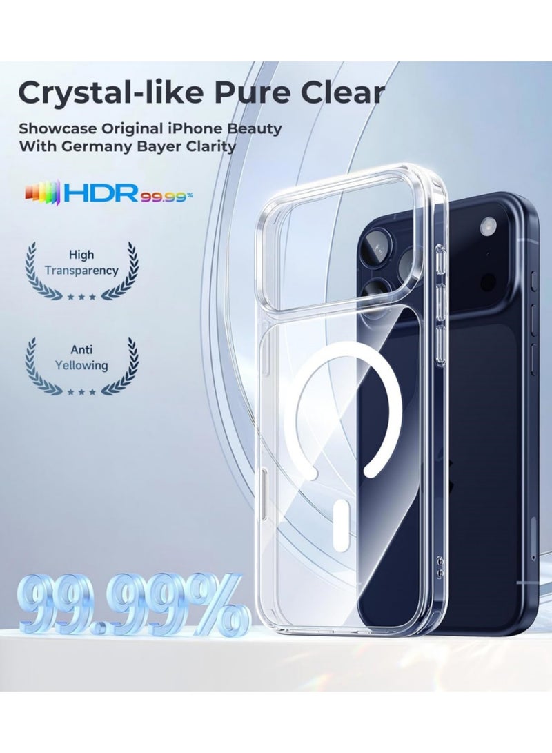 DUSALA for iPhone 17 Pro Max Case Clear, [Compatible with Magsafe][Anti-Yellowing][Mil-Grade Protection] Shockproof Magnetic Phone Case for iPhone 17 Pro Max, transparent - Image 2