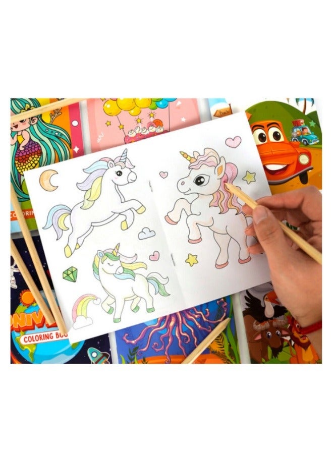 7 Coloring Book Set With Pen Cartoon Picture Book Dinosaur Animal Birthday Children Coloring Book Set  - Image 4