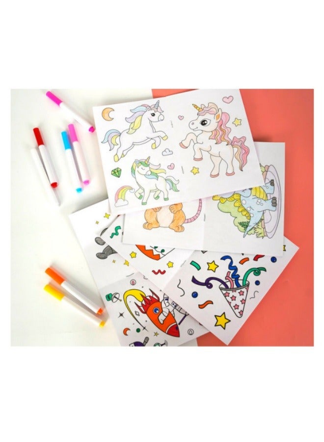 7 Coloring Book Set With Pen Cartoon Picture Book Dinosaur Animal Birthday Children Coloring Book Set  - Image 5