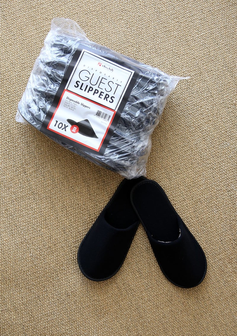 CHOCHILI Towel Black Hotel Slippers 10 Pairs  - Image 1