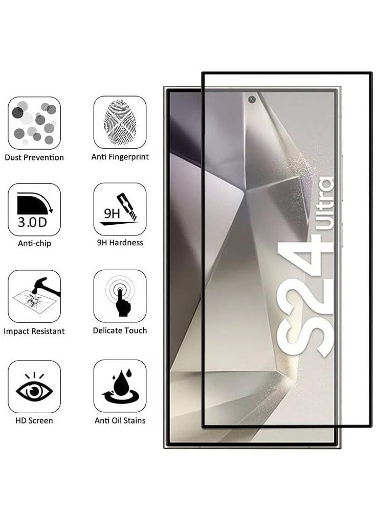 YoYoTech Samsung Galaxy S24 Ultra Screen Protector 6.81'inch (Fingerprint Compatible) Edge to Edge Full Screen Coverage Anti Scratch Tempered Glass Film  - Image 3