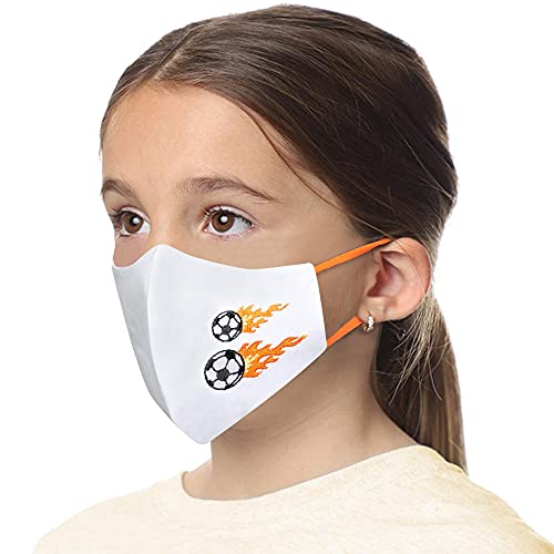 MASQ By Q-One Annular 4 Layer, Anti-Pollution Reusable, with Lanyard & Ear Adjusters, Anti-Bacterial (BFE>99%) Embroidered Cotton Cloth Face Mask for Kids (Pack of 3) - Image 2