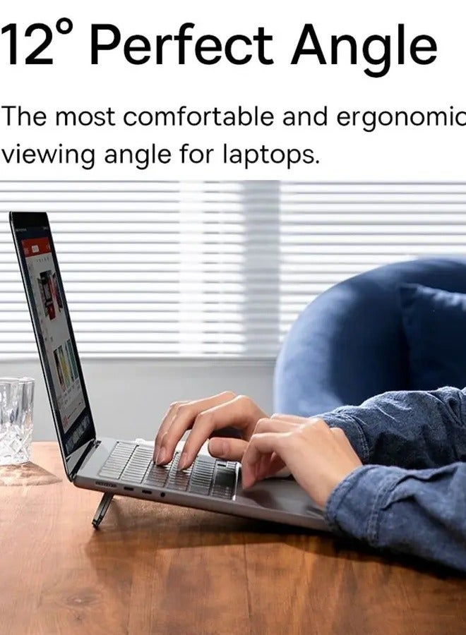 Portable invisible laptop stand, heightening pad suspended computer aluminum alloy, heat dissipation bracket (2 pieces) - Image 5