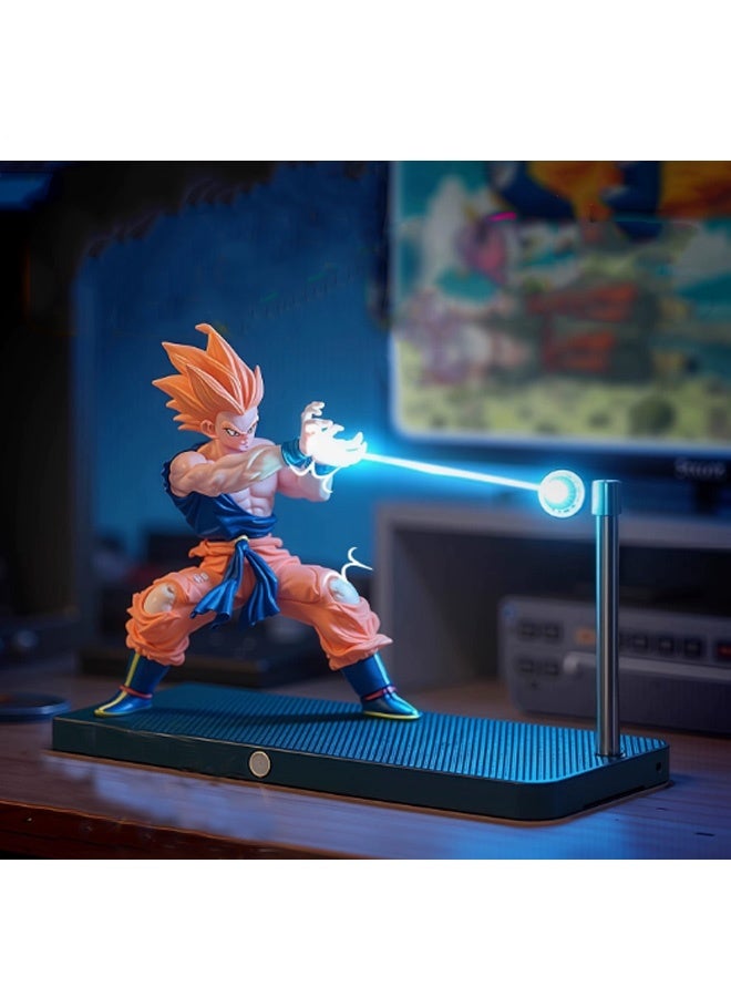 Vierex Dragon Ball Z Son Goku 3D Night Light | Anime LED Touch Lamp with Kamehameha Design | Magnetic Creative Desk Decoration & Collectible Model | Cool Gifts for Boys, Kids & Fans - Image 1