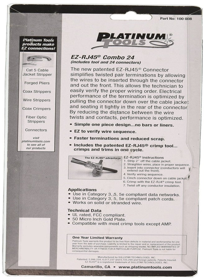 بلاتينيوم تولز مجموعة أدوات بلاتينيوم 100008 EZ-RJ45 - 24. صدفة. فضي - Image 2