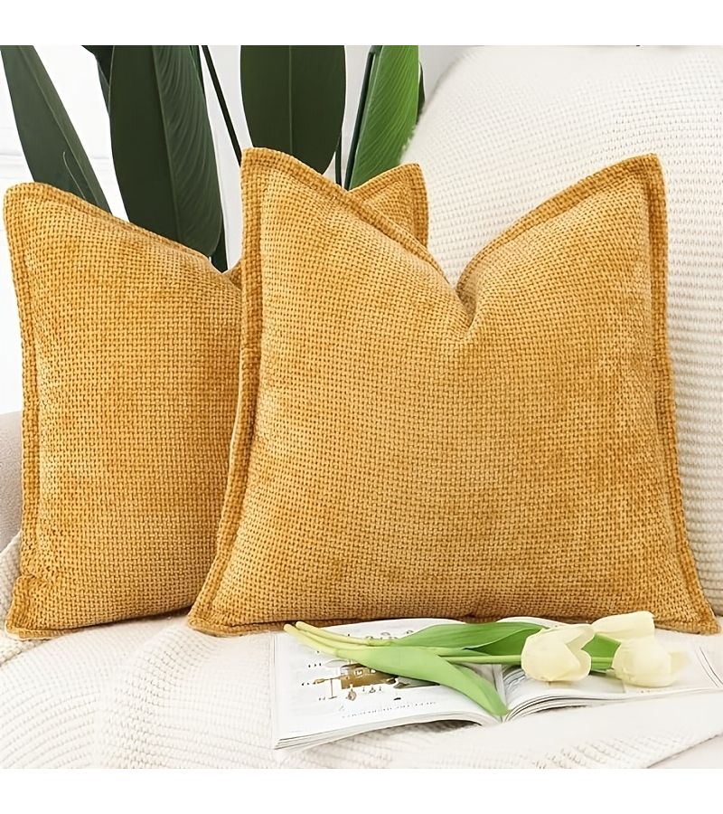Blue Square Rectangular Pillow Set 2pcs 60x40cm Sofa Headboard Decoration For Hotel Rest Room Party - Image 2