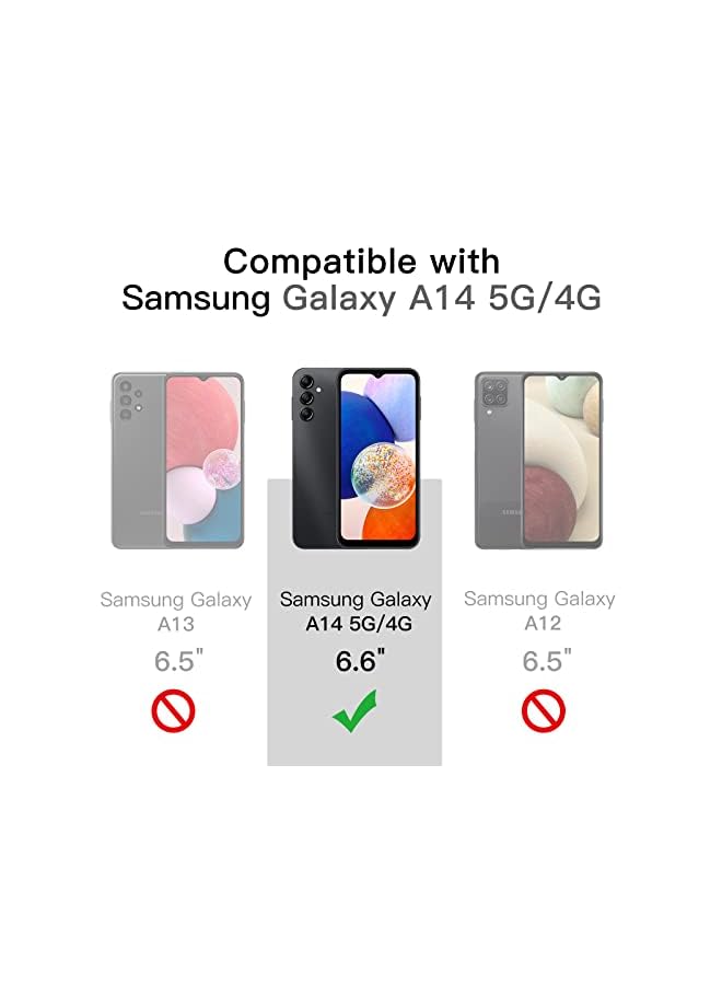 Jetech حماية شاشة لجهاز سامسونج جالكسي A14 4G / 5G بحجم 6.6 بوصة، زجاج مقسى 9H، مضاد للخدش، شفاف عالي الدقة، عبوة 3 قطع - Image 3