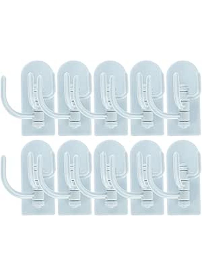 Stainless Steel Wall Mounted Hooks 10pcs Blue For Bathroom Kitchen Towel Coat Broom - Image 1