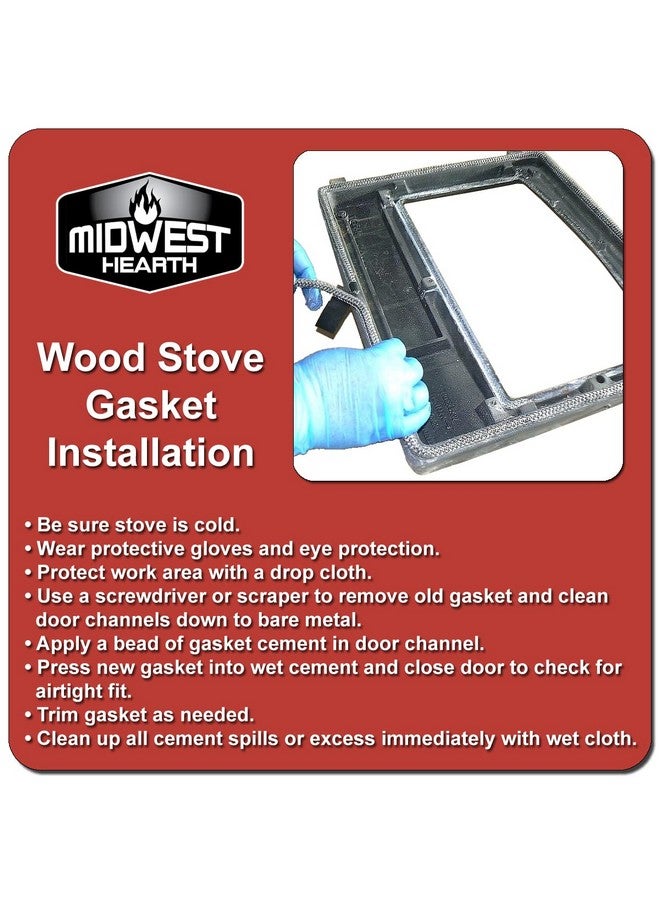 Midwest Hearth Wood Stove Replacement Gasket Kit for Woodburning Stoves - Graphite Impregnated Fiberglass Gaskets and Adhesive (1/2" x 84" Rope) - Image 3
