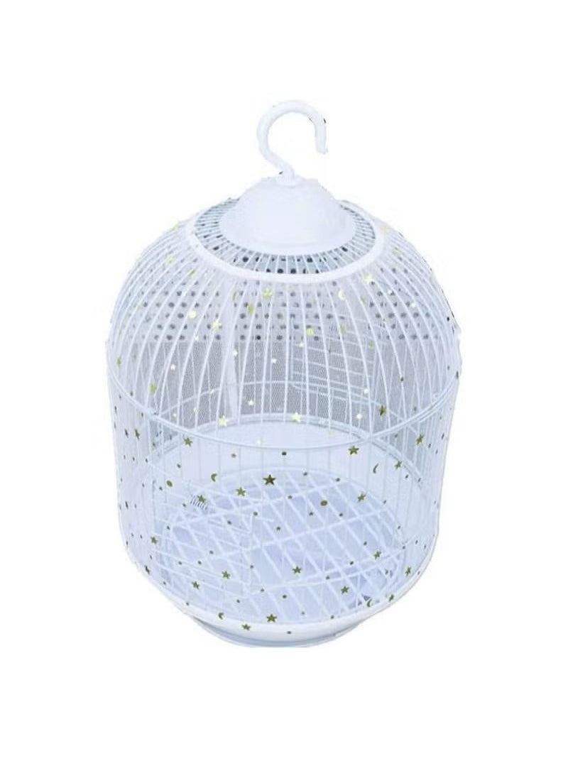 Realfrog XXL Birdcage Star Mesh Cover, Adjustable Birdcage Mesh Cover Birdcage Seed Feather Catcher Soft Skirt Cover Birdcage Nylon Mesh Netting Suitable for Parrot Parrot Macaw Round Square Cage to Prevent Scattering and Clutter  - Image 3