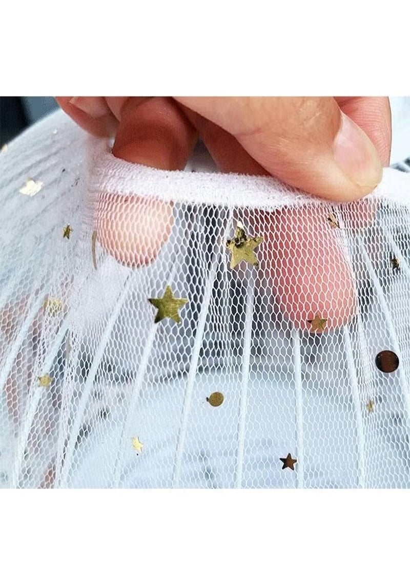 Realfrog XXL Birdcage Star Mesh Cover, Adjustable Birdcage Mesh Cover Birdcage Seed Feather Catcher Soft Skirt Cover Birdcage Nylon Mesh Netting Suitable for Parrot Parrot Macaw Round Square Cage to Prevent Scattering and Clutter  - Image 4